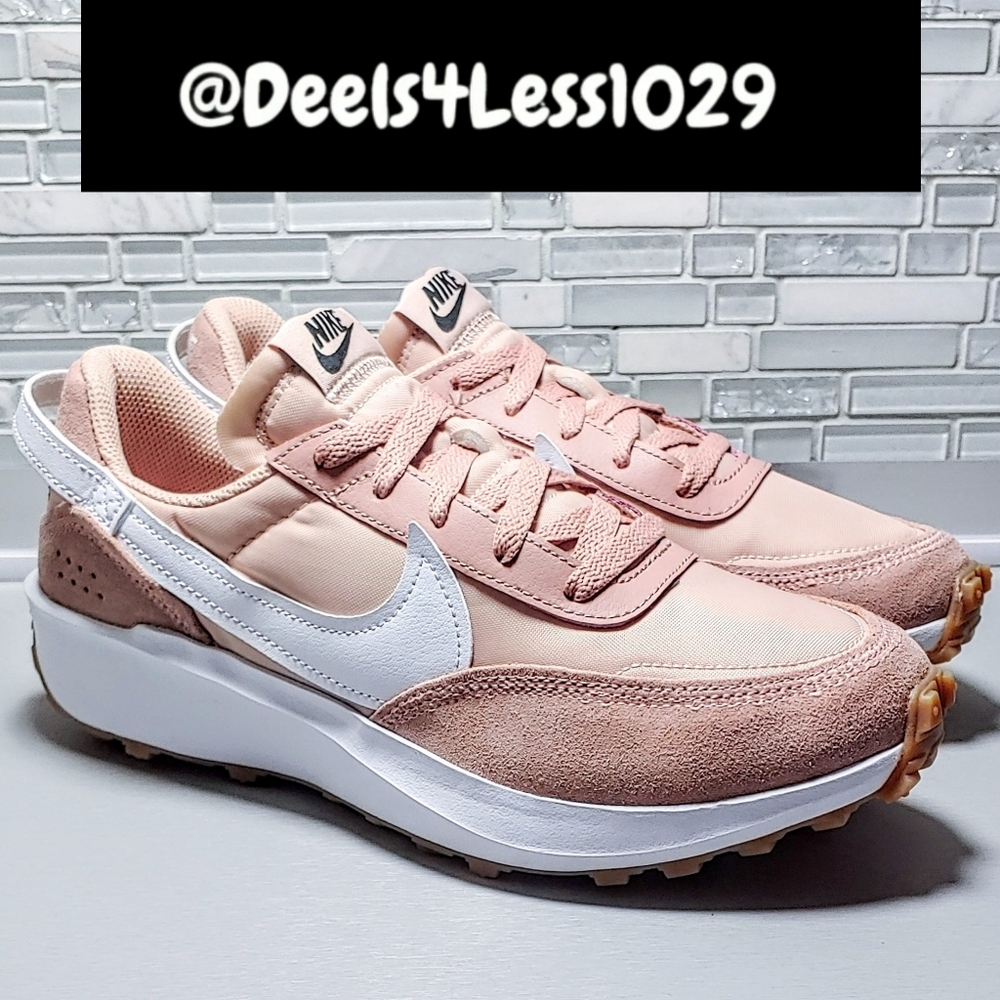 Nike Waffle Debut Running Womens Particle Pink White Gum Brown Beige - Picture 3 of 6